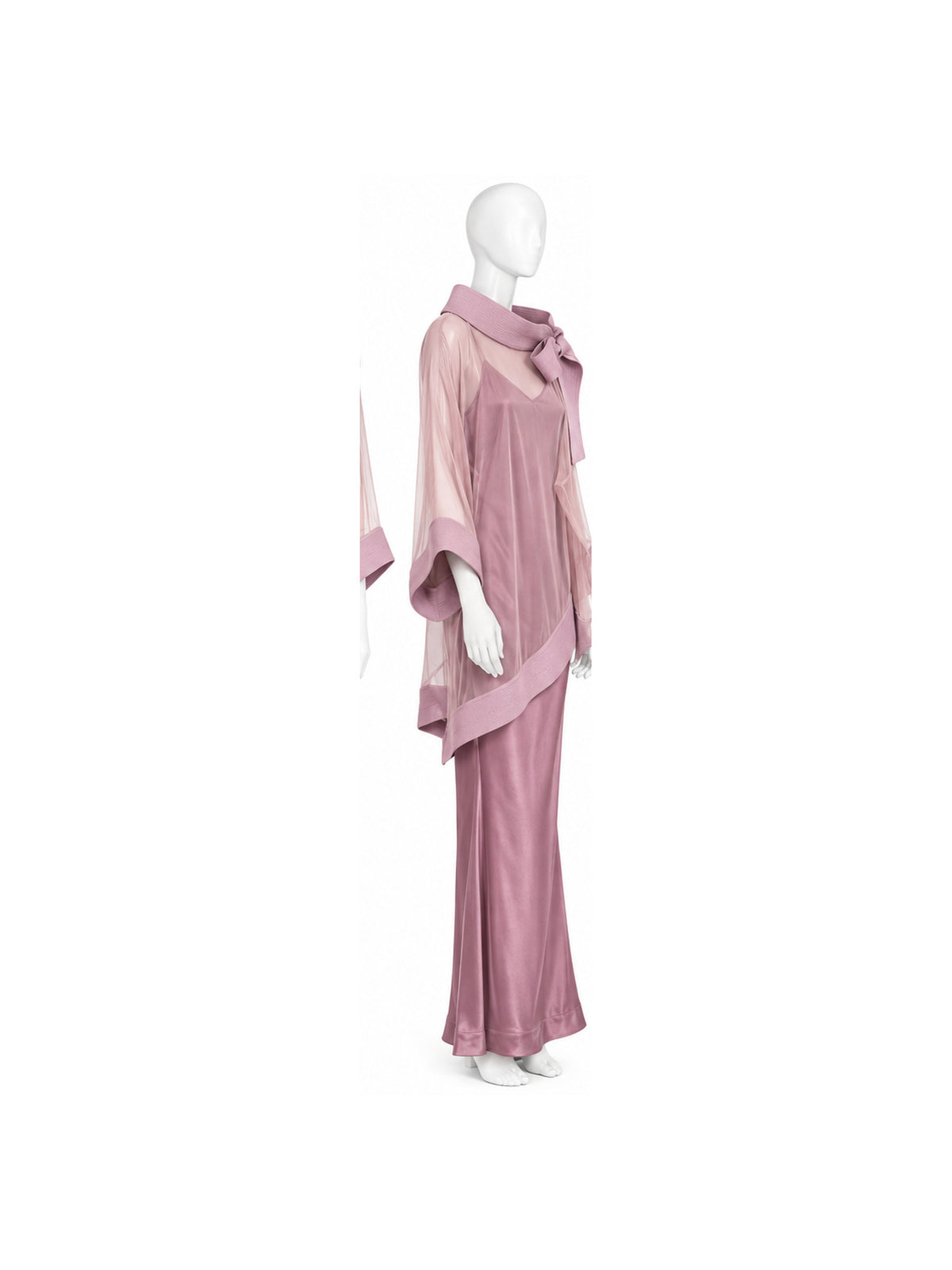 Dior fall 1999 satin evening dress with organza tunic