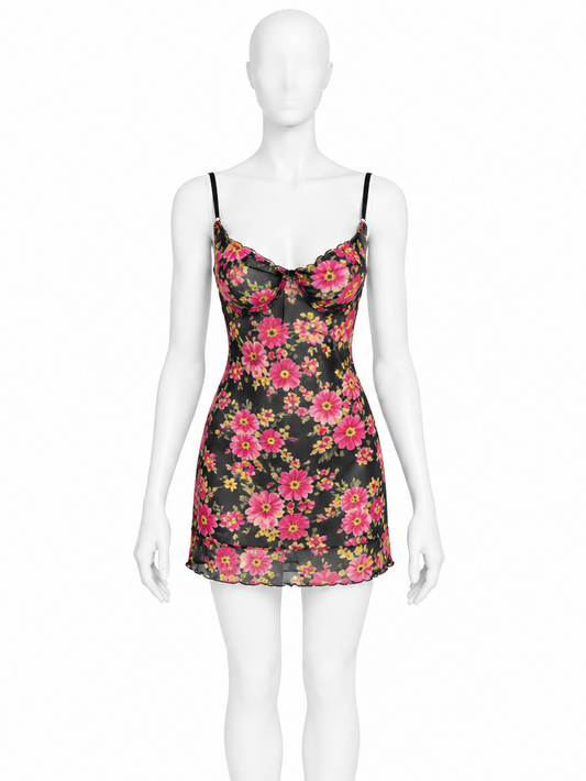 Dolce & Gabbana floral sheer lingerie cup mini dress