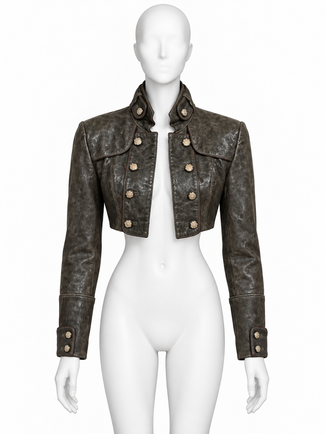Dolce & Gabbana lambskin leather cropped jacket
