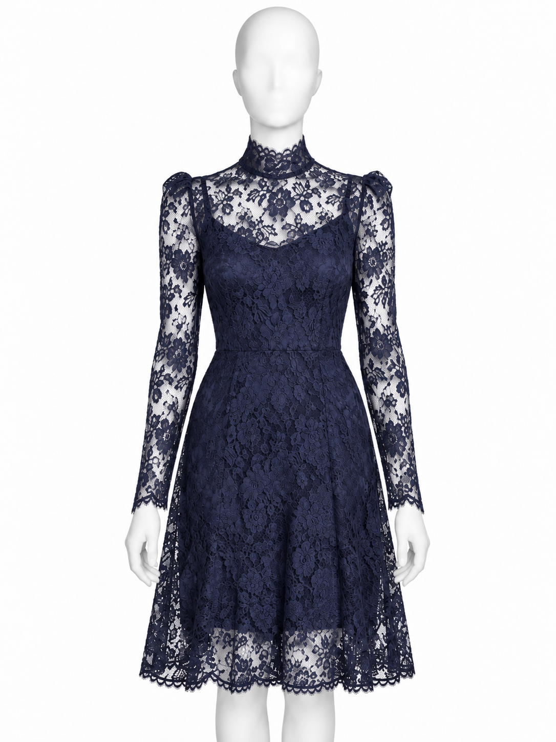 Dolce & Gabbana navy lace double dress