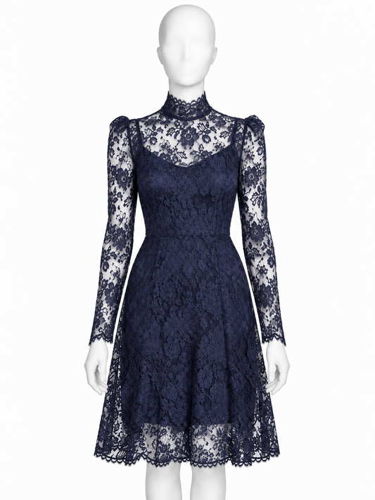 Dolce & Gabbana navy lace double dress