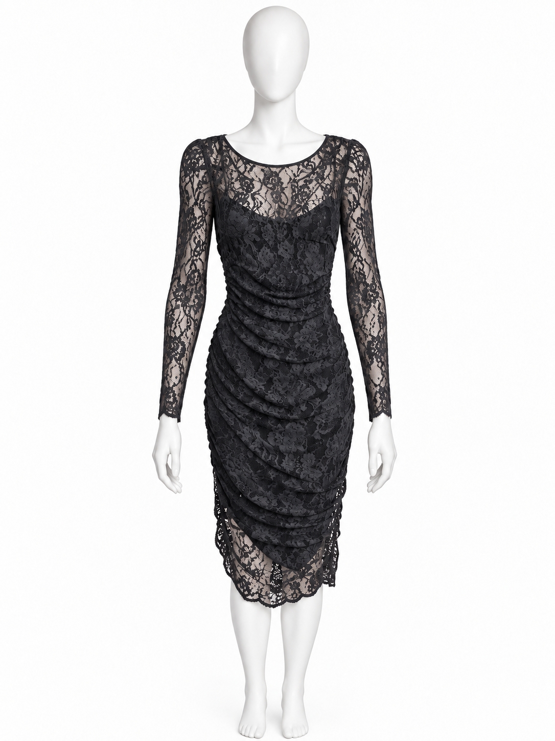 Dolce & Gabbana sheer black lace fitted dress