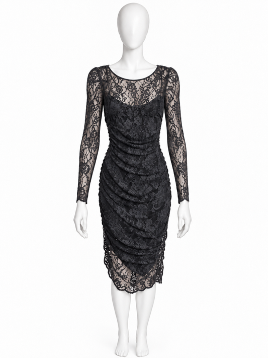 Dolce & Gabbana sheer black lace fitted dress