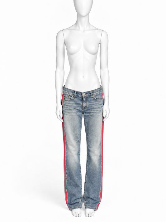 Dolce & Gabbana sport blue jeans with red side stripes