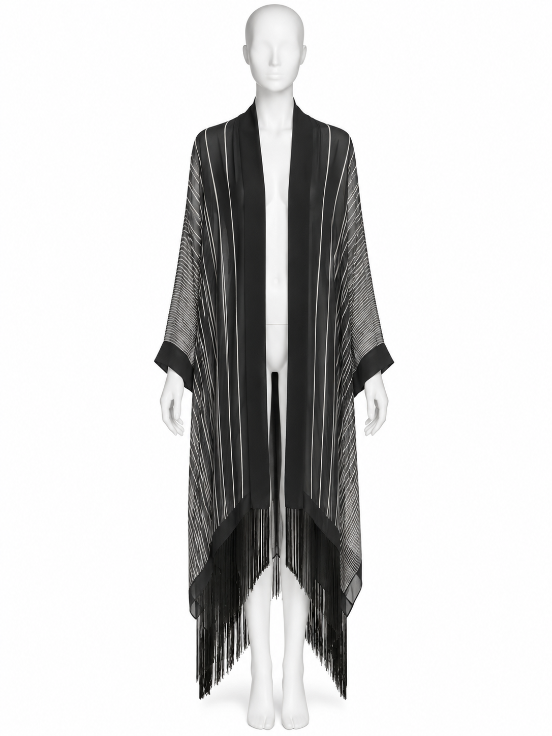 Gucci silk printed kimono with tassels
