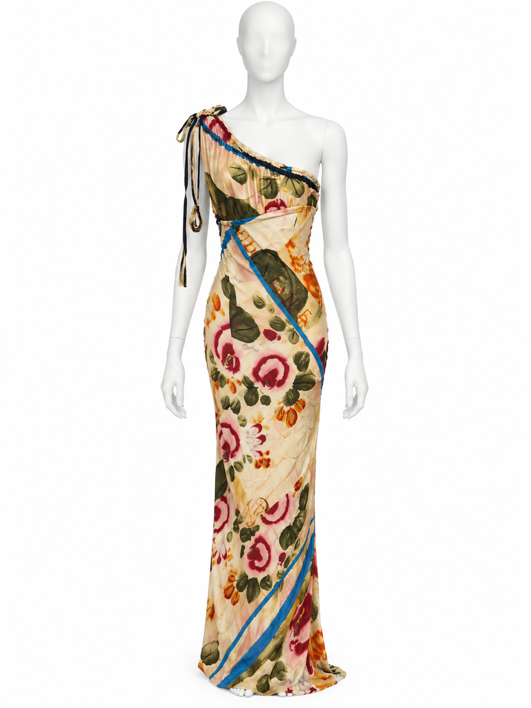 Jean Paul Gaultier asymmetric printed zip dress
