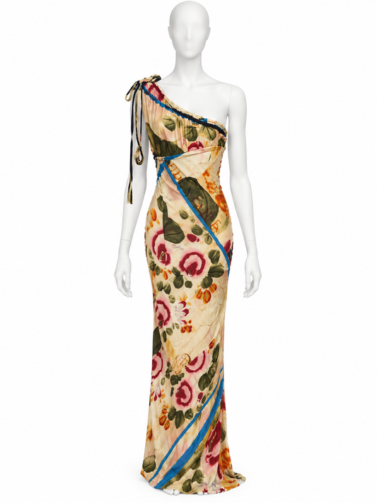 Jean Paul Gaultier asymmetric printed zip dress