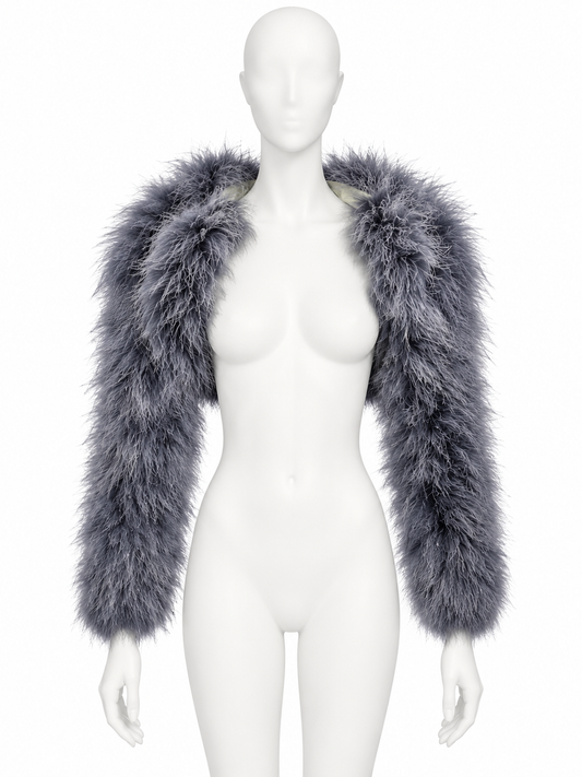 Jean Paul Gaultier feather silk bolero