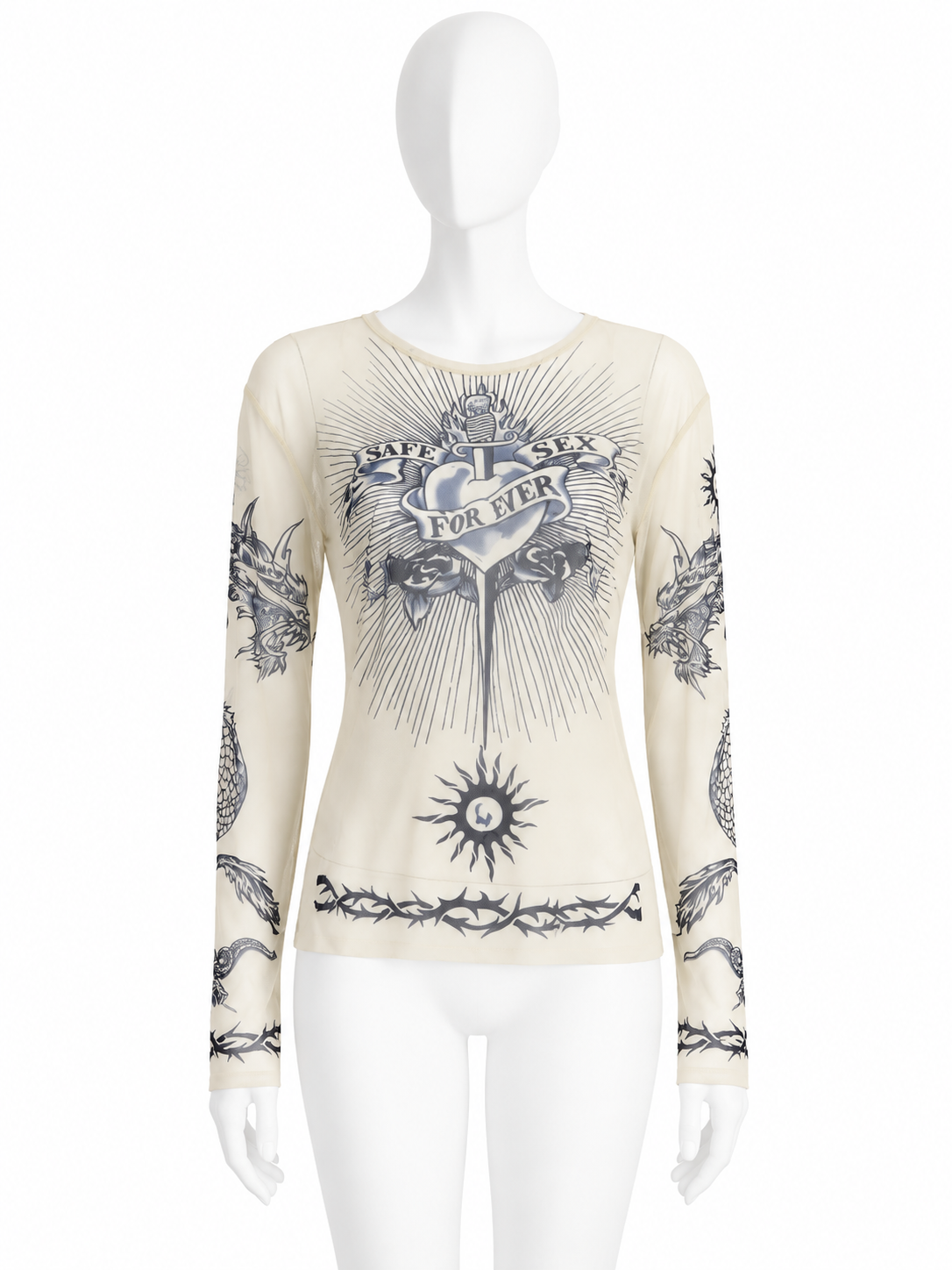Jean Paul Gaultier Safe Sex Forever mesh top