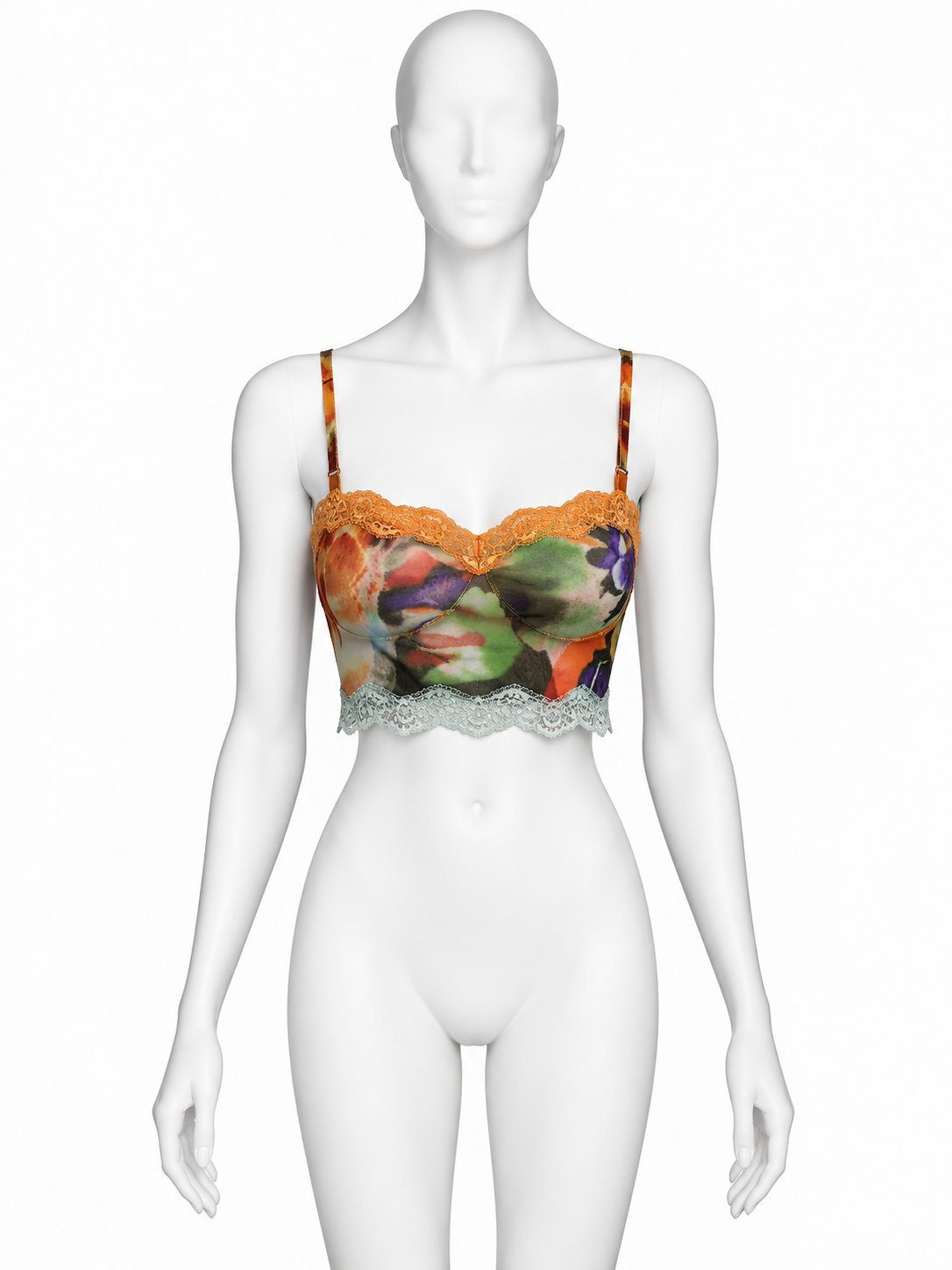Jean Paul Gaultier spring 2000 cropped mesh lace trim top