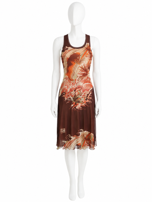 Jean Paul Gaultier spring 2002 koi fish mesh dress