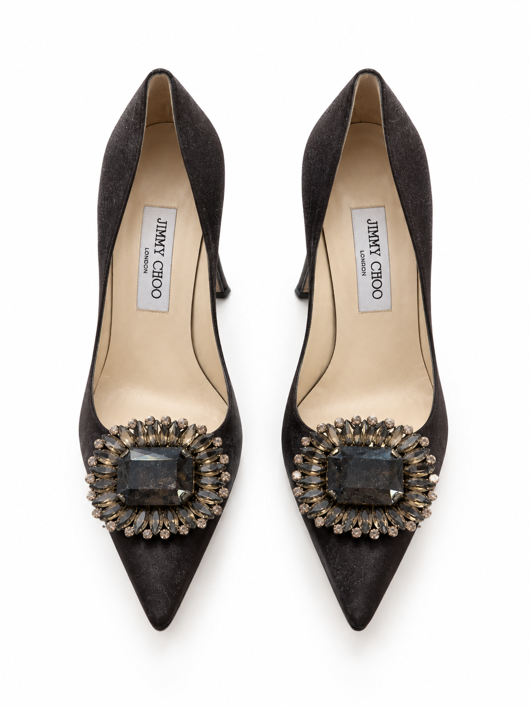 Jimmy Choo crystal satin heels size 37.5