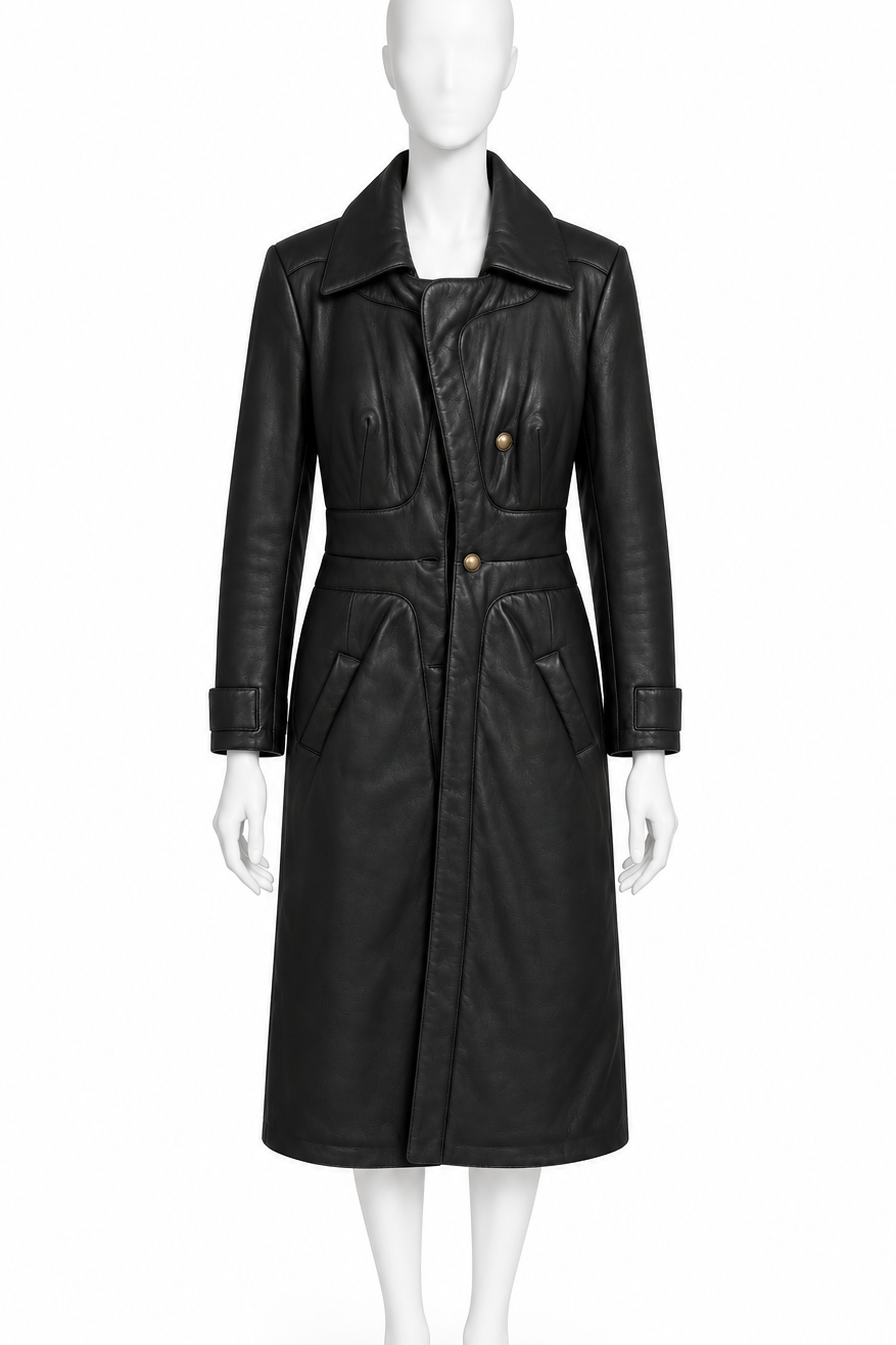 Jitrois black maxi leather jacket