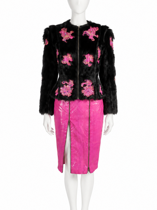 John Galliano fur exotic set