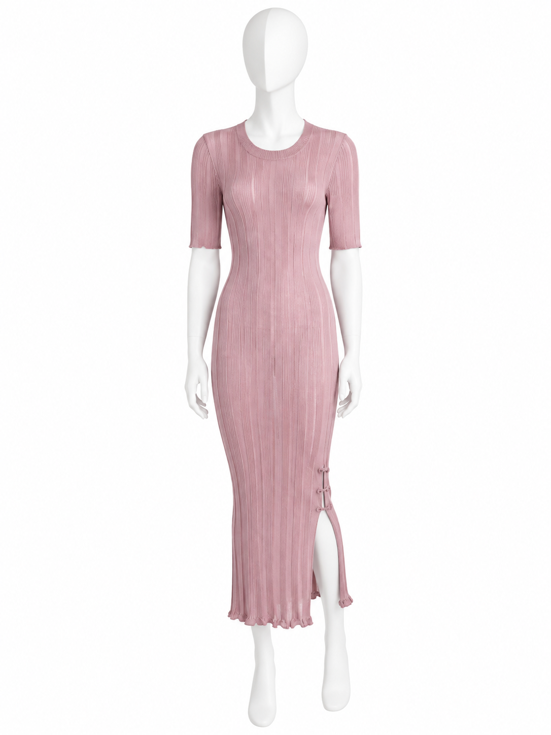 John Galliano Spring Summer 2000 light pink backless knit dress