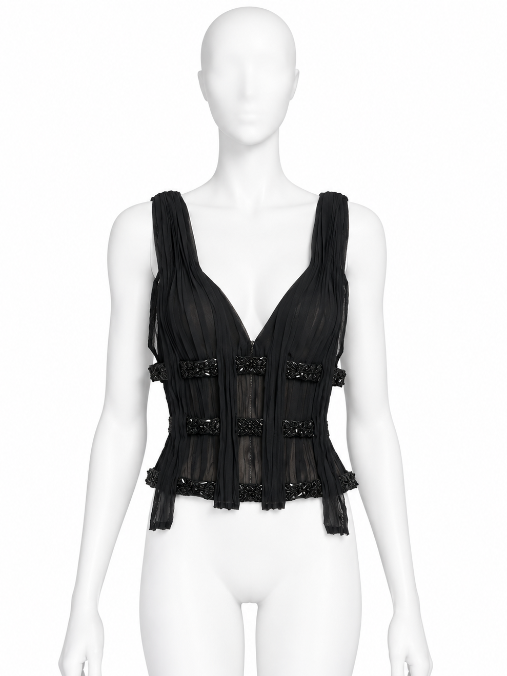 La Perla black beaded corset top