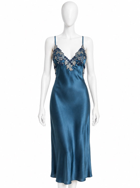 La Perla blue silk slip dress