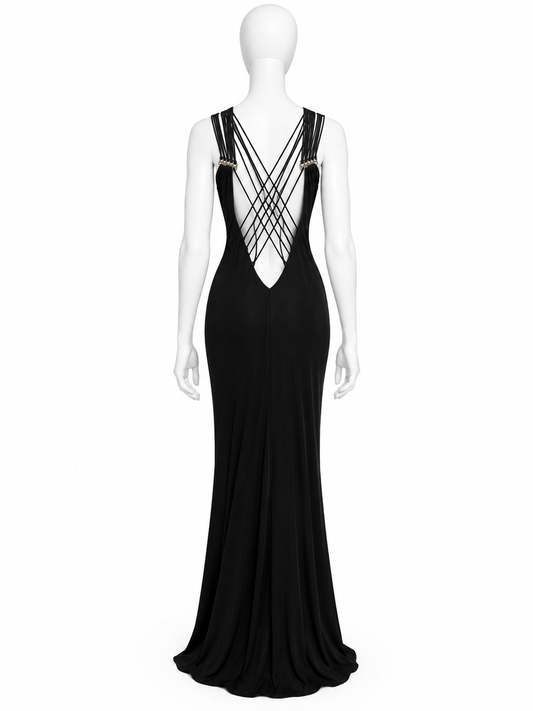 Plein Sud silk string maxi dress back