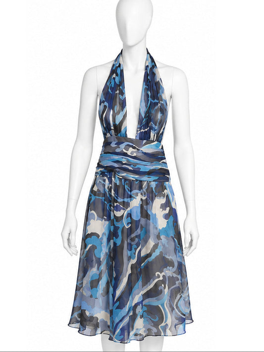 Pucci summer halter midi dress front