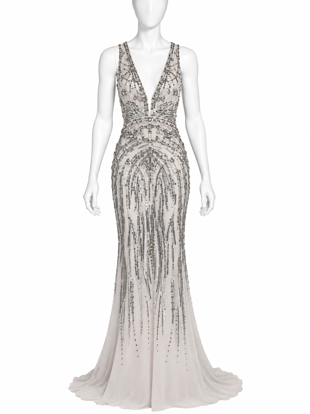Roberto Cavalli beaded maxi gown front