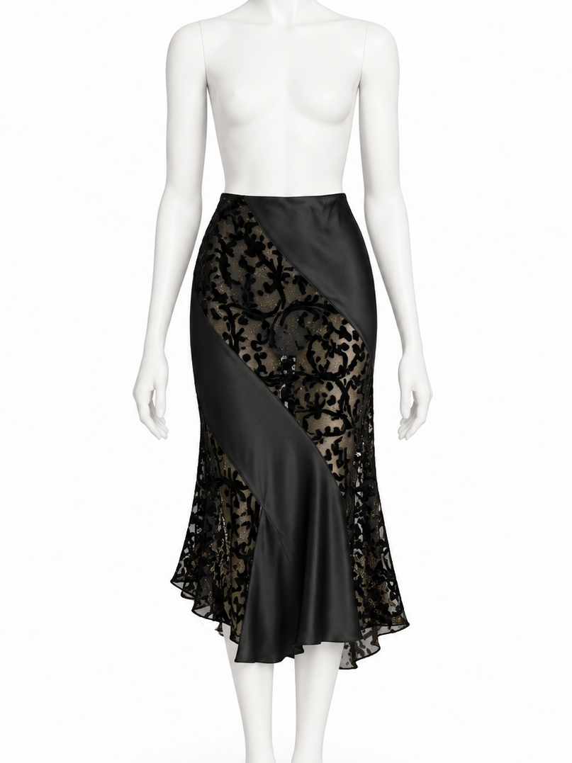 Roberto Cavalli fall winter 2004 black arabesque skirt