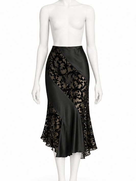 Roberto Cavalli fall winter 2004 black arabesque skirt