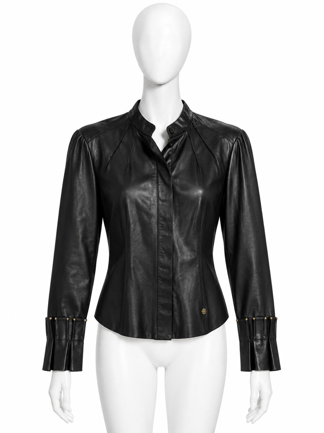 Roberto Cavalli black leather shirt