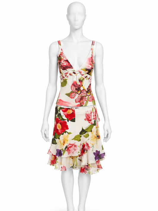 Roberto Cavalli Spring 2006 floral two-piece set