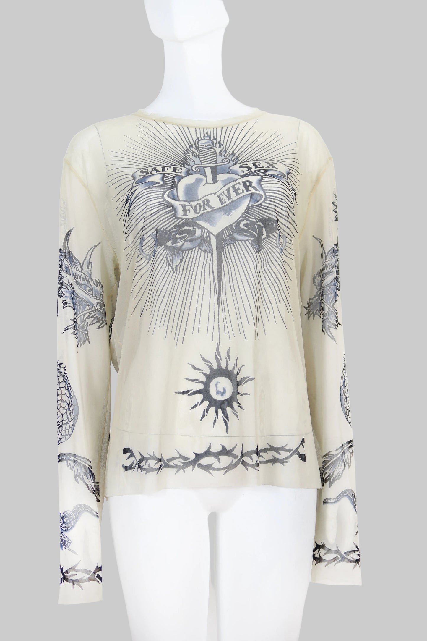Jean Paul Gaultier safe sex forever mesh top