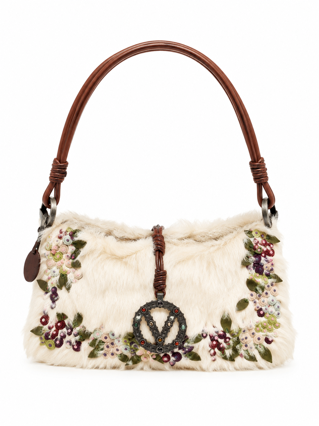 Valentino fur beaded bag