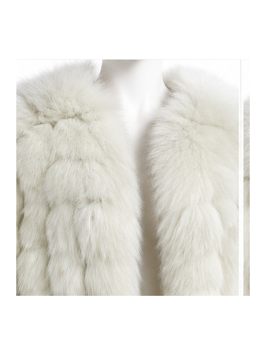 Valentino ivory cropped fur jacket front fur detail