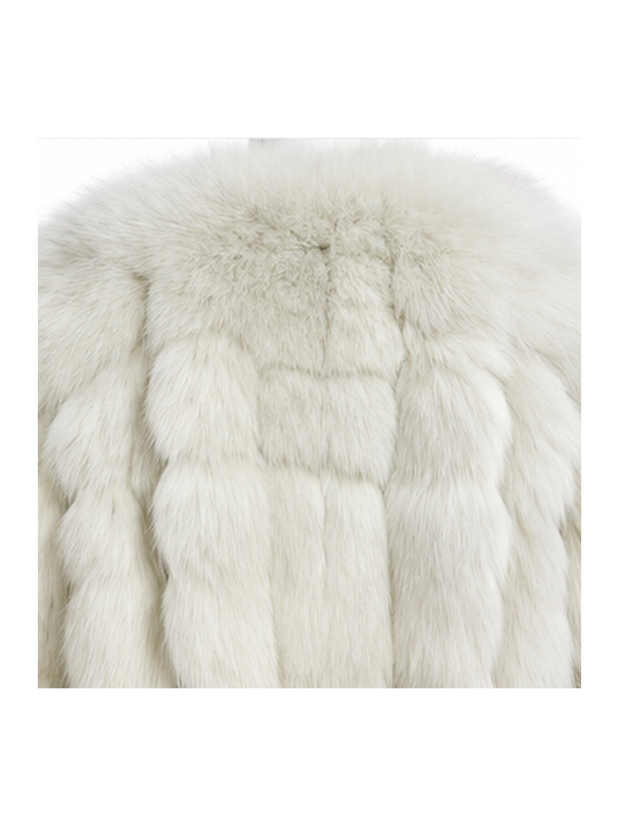Valentino ivory cropped fur jacket back fur detail