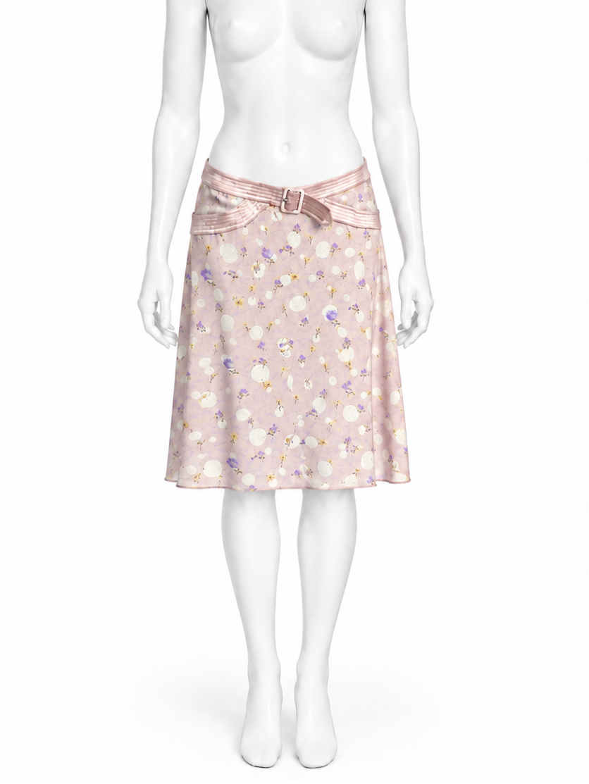 Valentino silk floral skirt