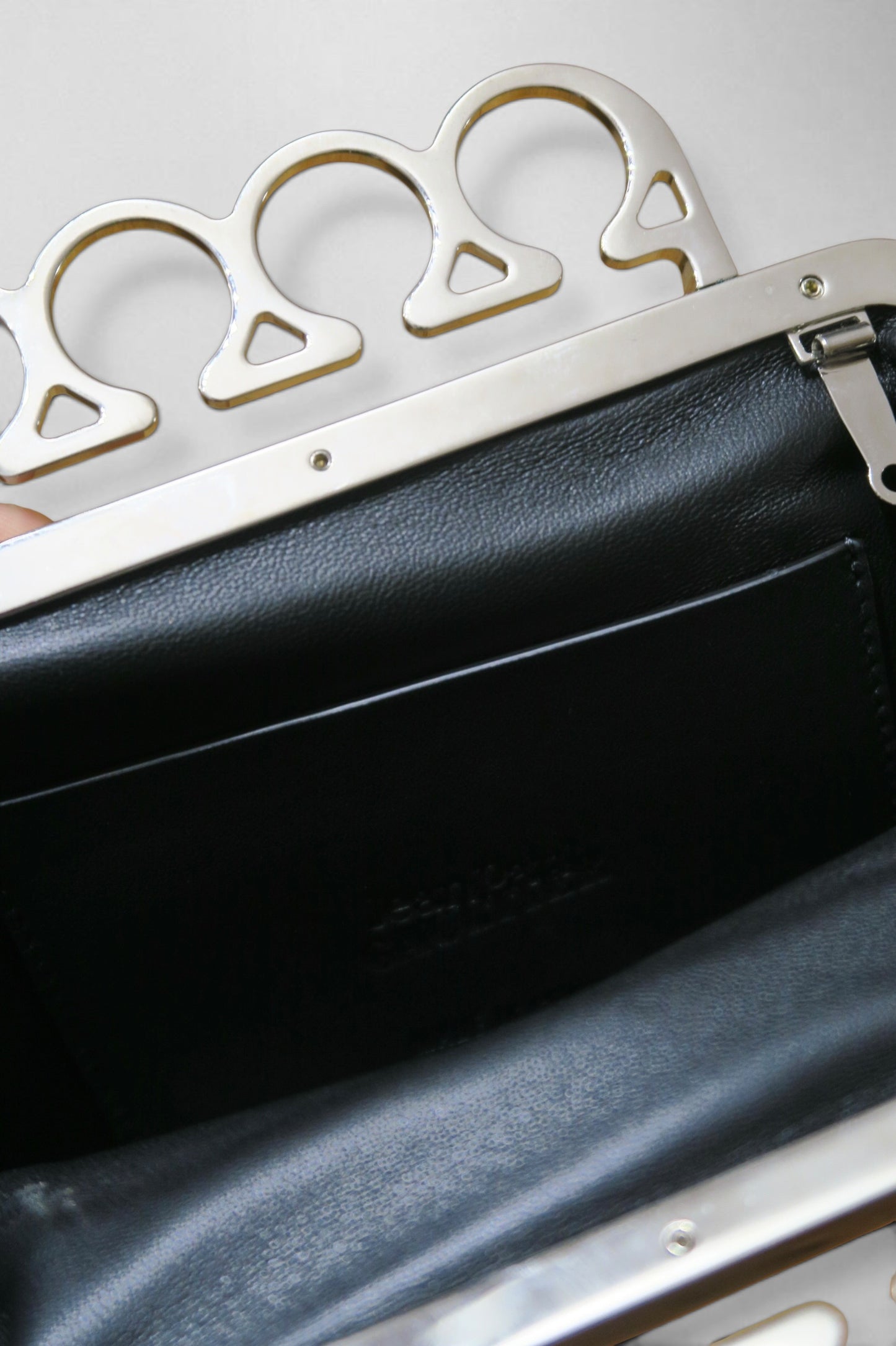 vintage Gaultier black leather bag