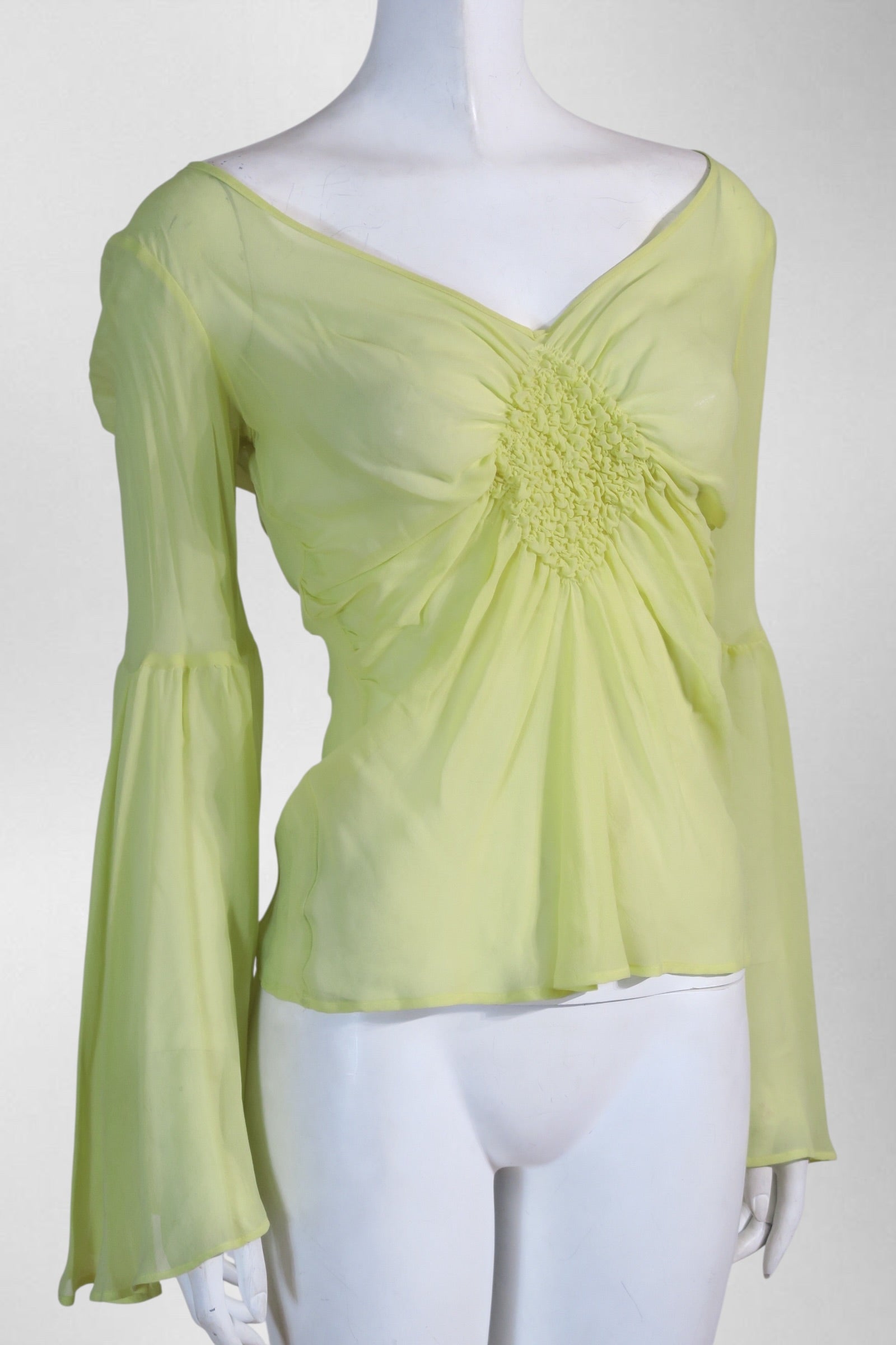 yellow chiffon designer top